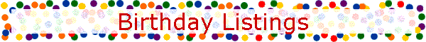 Birthday Listings